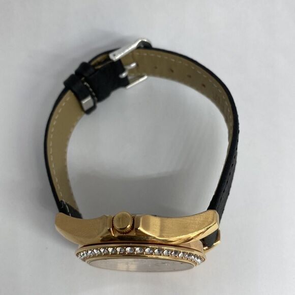 Fossil Riley ES2811 Women Black Leather Rose Gold Analog Dial Quartz Watch RK410 - Picture 8 of 12